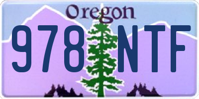 OR license plate 978NTF