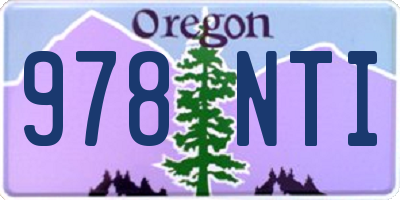 OR license plate 978NTI