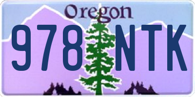OR license plate 978NTK