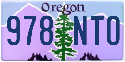 OR license plate 978NTO