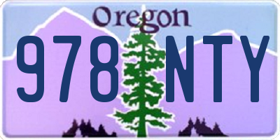 OR license plate 978NTY