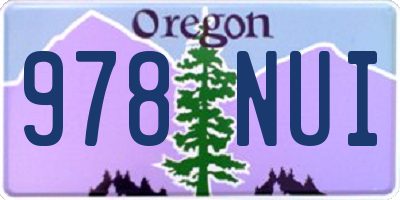 OR license plate 978NUI