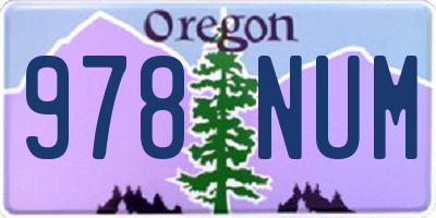 OR license plate 978NUM