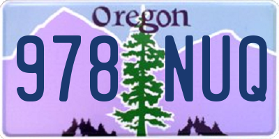 OR license plate 978NUQ