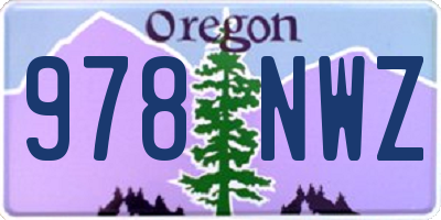 OR license plate 978NWZ
