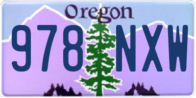 OR license plate 978NXW