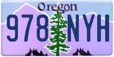 OR license plate 978NYH
