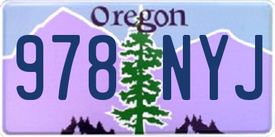 OR license plate 978NYJ