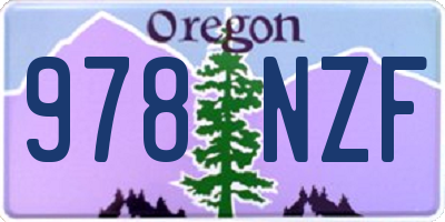 OR license plate 978NZF