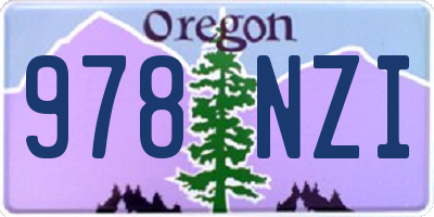 OR license plate 978NZI