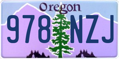 OR license plate 978NZJ