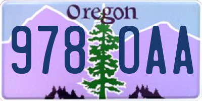 OR license plate 978OAA