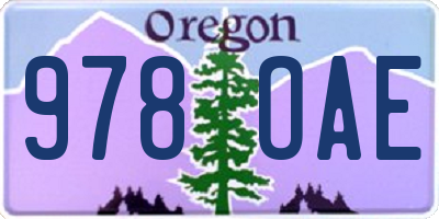 OR license plate 978OAE