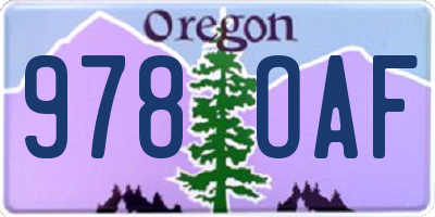 OR license plate 978OAF