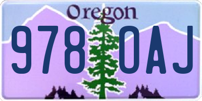 OR license plate 978OAJ