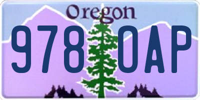 OR license plate 978OAP