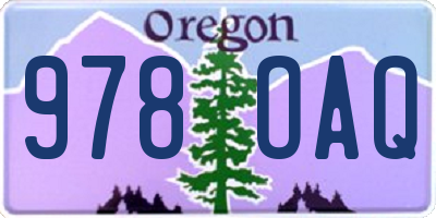 OR license plate 978OAQ