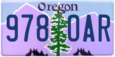 OR license plate 978OAR