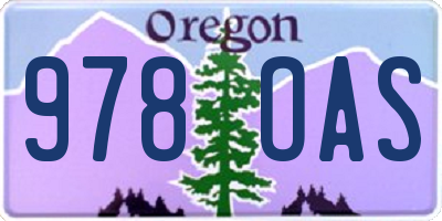 OR license plate 978OAS