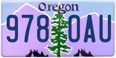 OR license plate 978OAU