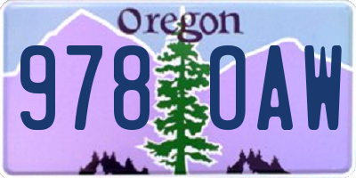OR license plate 978OAW
