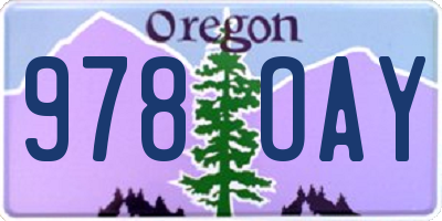 OR license plate 978OAY