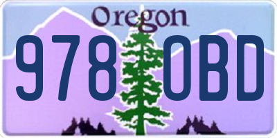OR license plate 978OBD