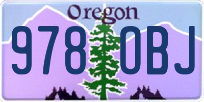 OR license plate 978OBJ