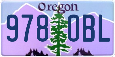 OR license plate 978OBL