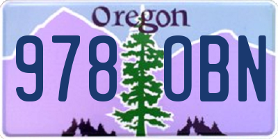 OR license plate 978OBN