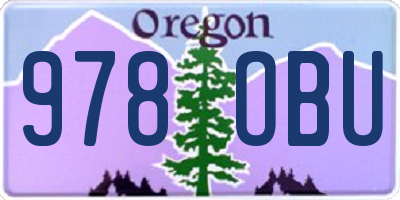 OR license plate 978OBU