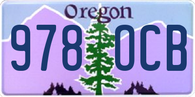 OR license plate 978OCB