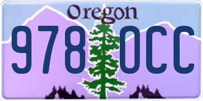 OR license plate 978OCC