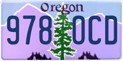OR license plate 978OCD
