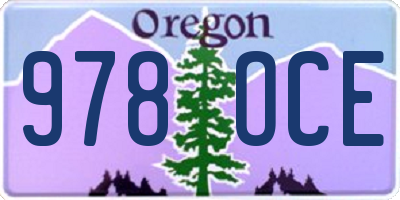 OR license plate 978OCE