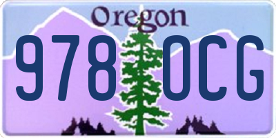 OR license plate 978OCG