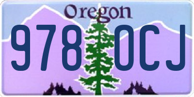 OR license plate 978OCJ