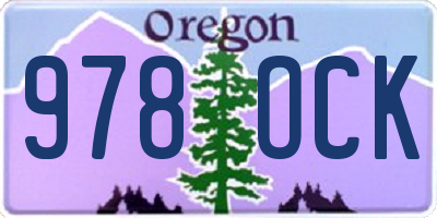 OR license plate 978OCK