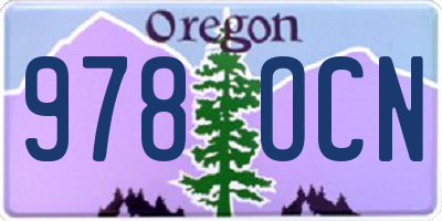 OR license plate 978OCN