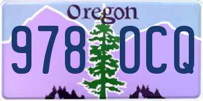 OR license plate 978OCQ