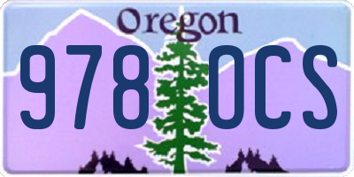 OR license plate 978OCS