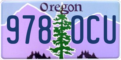 OR license plate 978OCU