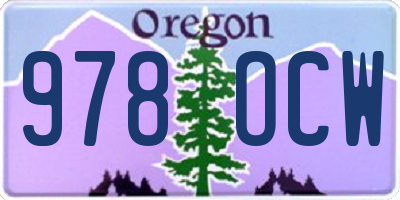 OR license plate 978OCW