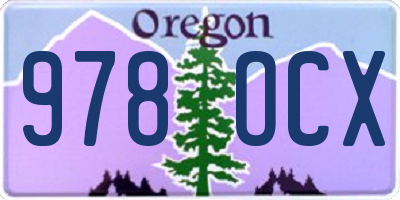 OR license plate 978OCX