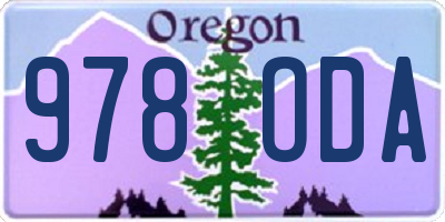 OR license plate 978ODA