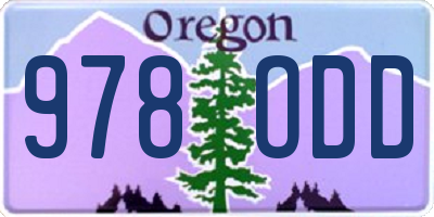 OR license plate 978ODD
