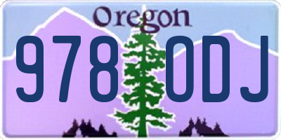 OR license plate 978ODJ