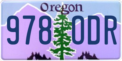 OR license plate 978ODR
