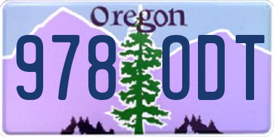 OR license plate 978ODT