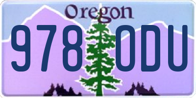 OR license plate 978ODU